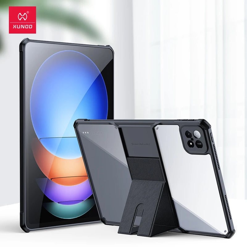 Xundd For Xiaomi Pad 6S Pro 12.4 Case For Pad 6 Pro Shockproof Protective Sleeve Tablet Case Transparent Cover With Stand Holder