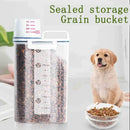 Dog Cat Food Pail Plastic Storage Tank with Measuring Cup Container Moisture-proof Sealed Jar Pet Supplies Accessories