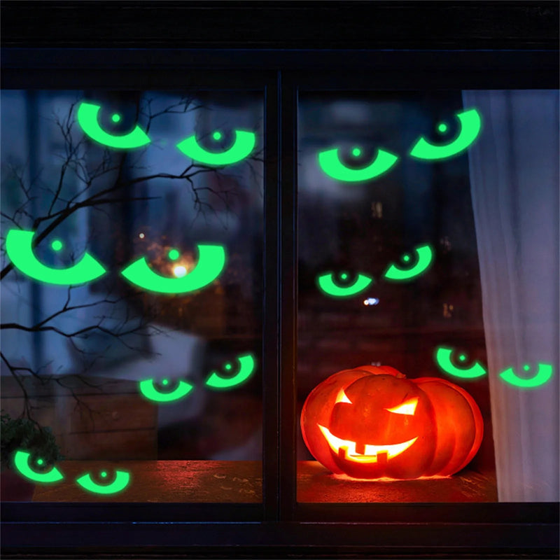 Halloween Luminous Wall Decals Glowing In The Dark Eyes Window Sticker For Halloween Decoration For Home Party Supplies