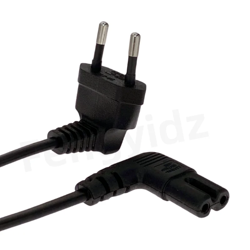 90 Degree Schuko CEE7/16 Europe 2pin Male to Right Angled IEC 320 C7 Power Supply Cord Cable