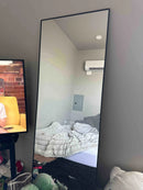 The Full-Length Horizon | 65-inch Floor Standing Black Metal Frame Mirror (24-inch Wide)