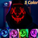 Halloween Horror-Masken LED Gesichtsleuchtmaske Gruselige Scream Leuchtmaske für Karneval Halloween Kostüme für Männer Leuchtet im Dunkeln