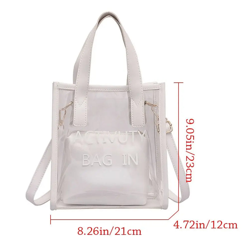 Fashion PVC Jelly Bag Women Transparent Handbags Summer Beach Clear Shoulder Bags Trendy Casual Crossbody Bags