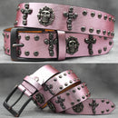 Rivet PU  Leather men's belt Fashion alloy belts Buckle luxury brand jeans belts for men business belt female belt