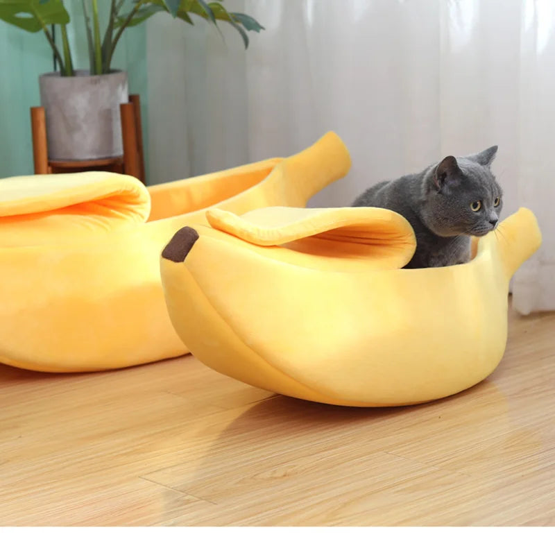 Cozy Banana Cat Bed Cave Cat Bed Little Mat Basket Small Dog HousePortable Pet Beds  For Cats And Small Dogs Pet House Goods