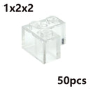 MOC Transparent Thick Building Blocks 1x1 1x2 2x2 2x4 Dots Clear Brick Figures Educational Creative Toy for Kid Compatible Brand