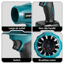 ONEVAN 350M/S Brushless Electric Turbo Fan Blower 3500W Cordless Jet Fan Snow Leaf Dust Air Blowing Tool For Makita Battery Pin