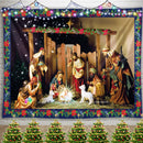 Christmas Tapestry Jesus Birth Manger Barn Wall Hanging Angel Easter Wall Decor Christ Tapestries Nativity Scene Room Decoration