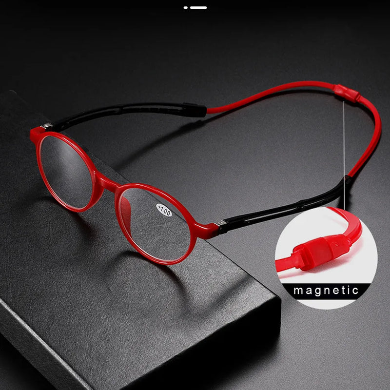 Tr90 Readers Reading Glasses Men Women Magnet Portable Diopter Hanging Neck 1.0 1.5 2.0 2.5 3.0 3.5