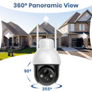 AOSU 3MP PTZ Solar Security Camera Built-in Battery Wireless 2.4Ghz WIFI Camera PIR AI Detection 2-Way Audio Outdoor CCTV Camera