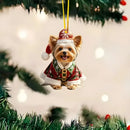 2D Christmas Tree Pendant 2D Flat Acrylic Xmas Tree Hanging Ornaments Cartoon Home Decor New Year Christmas Gifts