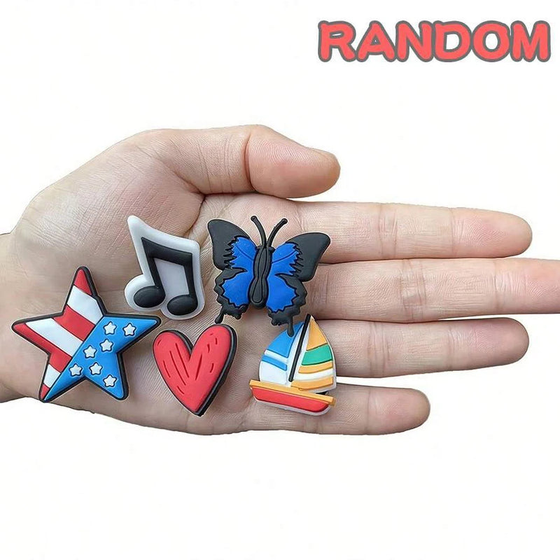 Random 30Pcs Shoe Charms for Croc Sandals, PVC Decorations Accessories for Christmas, Birthday, Party, Gift Shoes Pins