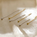 Stainless Steel Dangle Earring Geometric Ball Long Tassel Chain Drop Earrings For Women Minimalism Ear Line Kpop Jewelry