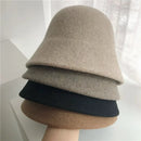 Autumn Winter Wool Bucket Hat Thicken Warm Simple Fashion Dome Wool Caps Panama Hats Bonnet for Women Solid Warm Bucket Hats