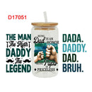 3D UV DTF Transfers Stickers 16oz Cup Wraps Dad Father's Day Printed For DIY Glass Ceramic Metal Leather Etc. D17043