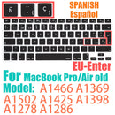 Spanish layout Keyboard Cover for For MacBook Air 13.6/15 M4 M3 M2 A3240 A2941 A3241 A3114, MacBook Pro 14" 16" 13"  12" black