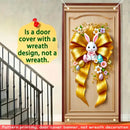 Easter Door Cover Decoration Plush Rabbit Wreath Easter Egg Coloured Ribbon Background Indoor Outdoor Porch Banner Party Supply