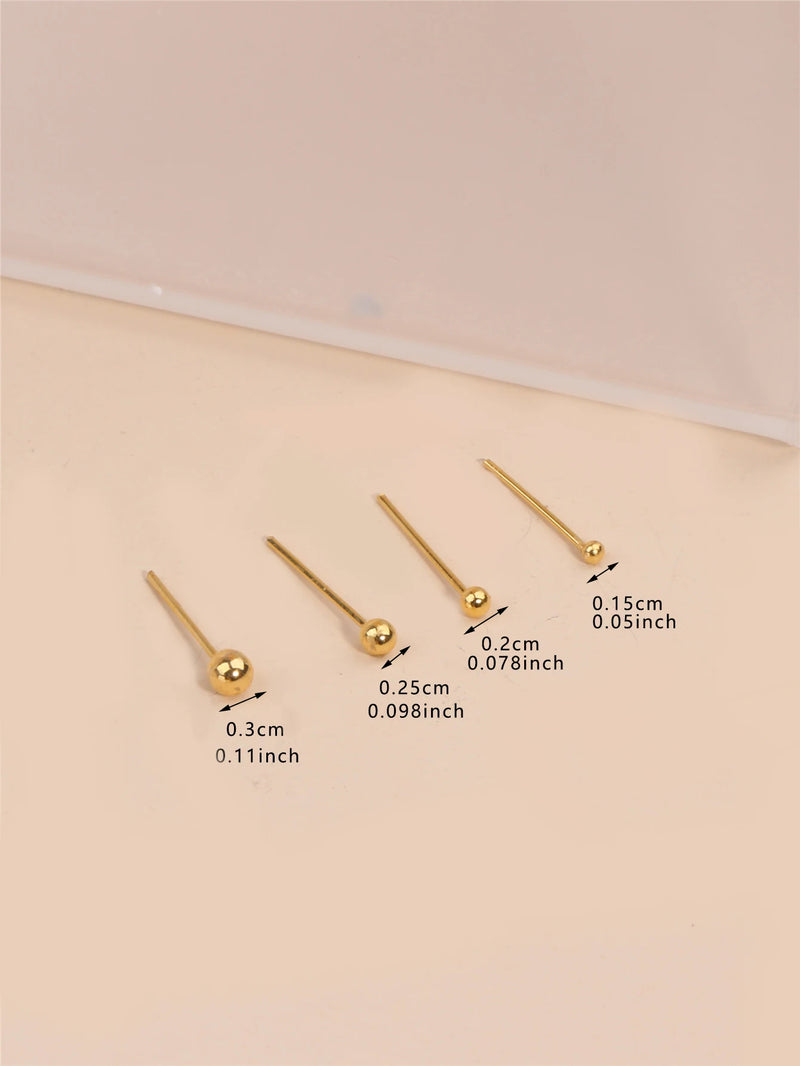 20PCS Straight Nose Studs Ring Tiny with Ball Beads for Women Nostril Piercing Jewelry Wholesale  Soft Bendable Pin