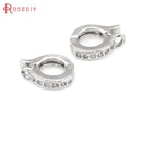 18K Gold Color Brass and Zircon Round Pendants Connector Charms Snap Clip Clasps Diy Jewelry Making Supplies Diy Accessories