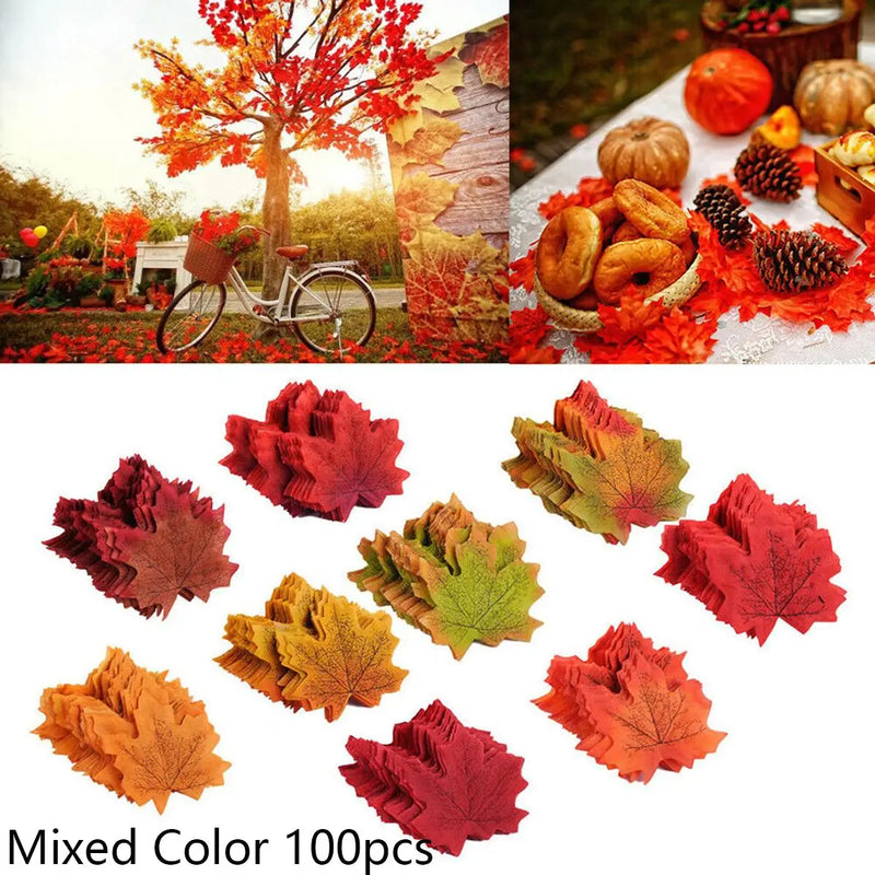 50Pcs Halloween Artificial Pumpkin Autumn Fall Wreath Maple Leaves Pine Cones Set For Christmas Thanksgiving Decor Fall Pumpkin