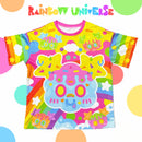 Newest Summer Neon Candy Planet Style Harajuku Color Block T-Shirt Y2K Style 26 New Trendy Short-Sleeve for Adults and Children