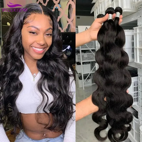 28 30 32 Zoll Body Wave Bundles Echthaar Brazilian Raw Hair Weave Bundles Remy Echthaarverlängerungen 2-5 Tage schneller Versand