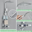 Rozin Black Smart Thermostatic Shower Faucet Set Bathroom Intelligent Rainfall Digital Mixer Tap With Rack and Bidet Bath System