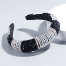 Full Crystal Luxury Hair Accessories Hairbands Sparkly Padded Rhinestones Headbands Headdress Black White Pink Women Headband