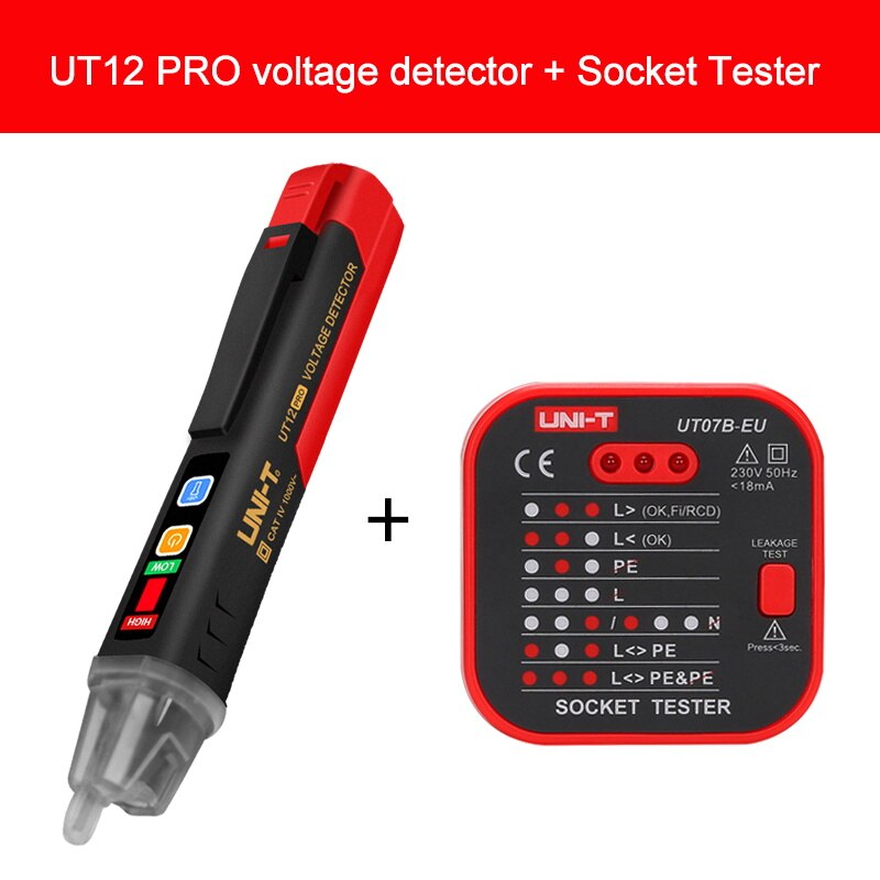 UNI-T UT12D Pro AC Voltage Tester Detector Non-contact Indicator Pencil Stick 12V-1000V Electric Power LED Light Sensor Meter