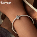 BAMOER 2024 New 925 Sterling Silver Mother and Daughter Hug Charm Beads for Charm Bracelet Personalized DIY Jewelry Making