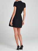 Summer Autumn Patchwork Slim Fit Party Dress, Women 2025 Vintage Backless O Neck Mini Dress, Sexy Sleeveless Pocket Ladies Dress
