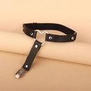 1pc Punk PU Leather Suspenders For Womens Sexy Elastic Anti Slip Leg Garter Belt Thigh High Stocking Sock Clips Accessory