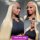 40Inch Straight Blonde 613 Blonde Human Hair Lace Frontal Wig 13x6 Transparent Blonde Lace Front Wigs Pre Plucked Human Hair Wig