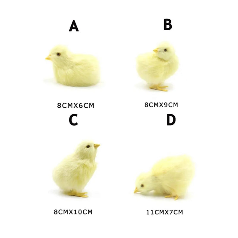 Simulation Chick Decor Plush Chicken Model Figurine Cute Oranment Realistic Furry Animal Doll Chicken Easter Gift Kids