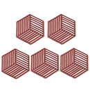 5Pcs Silicone Dining Table Placemat Coaster Cup Hexagon Mats Heat-insulated Bowl Home Decor Desktop Eco-friendly Insulated Pad