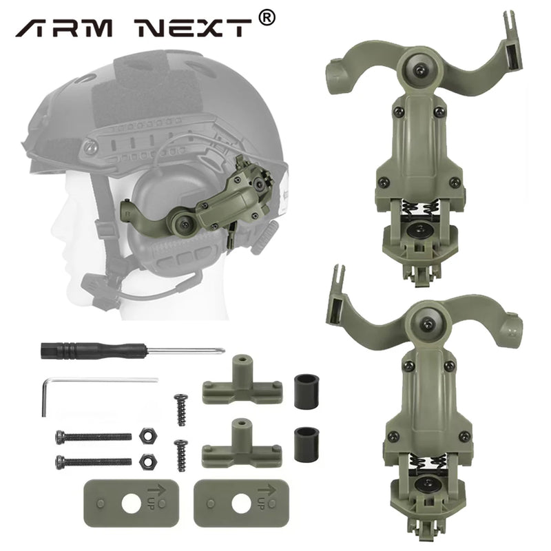 Shooting Headset Bracket Kit Multi-angle Rotation Helmet Rail Adapter Fit OPS Core ARC and Team Wendy Rail Headphone Mount