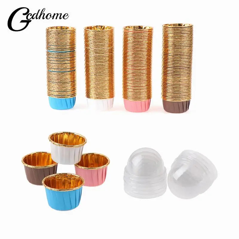 50/100pcs/Pack Muffin Baking Cup Tray Case Cake Paper Cups Pastry Tools Party Supplies 6Colors Cupcake Liner Cake Wrappers
