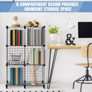 6/12 Cube Storage Shelves,Multifunctional DIY Wire Fence Wardrobe Combination Unit for Office/Livingroom/Kitchen/Bedroom/Study