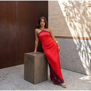 The Meridian Line | Colour-Block Halter Maxi Dress