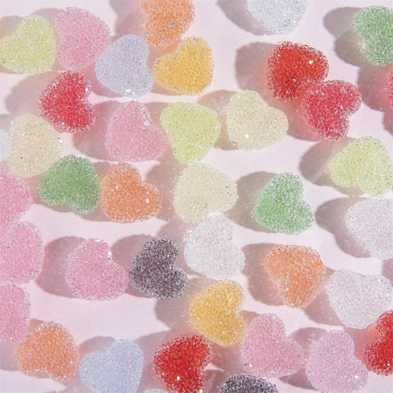 2024 Cute Ins Sugar Heart Beaded DIY Handmade Girl Earrings Jewelry Bead Bracelet Necklace Accessories Materials Gifts Girl