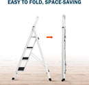 DayPlus Safety Folding Step Stool 2-4 Step Ladder Portable Foldable Stepladder Anti Slip Feet  for Indoor Outdoor Home Office