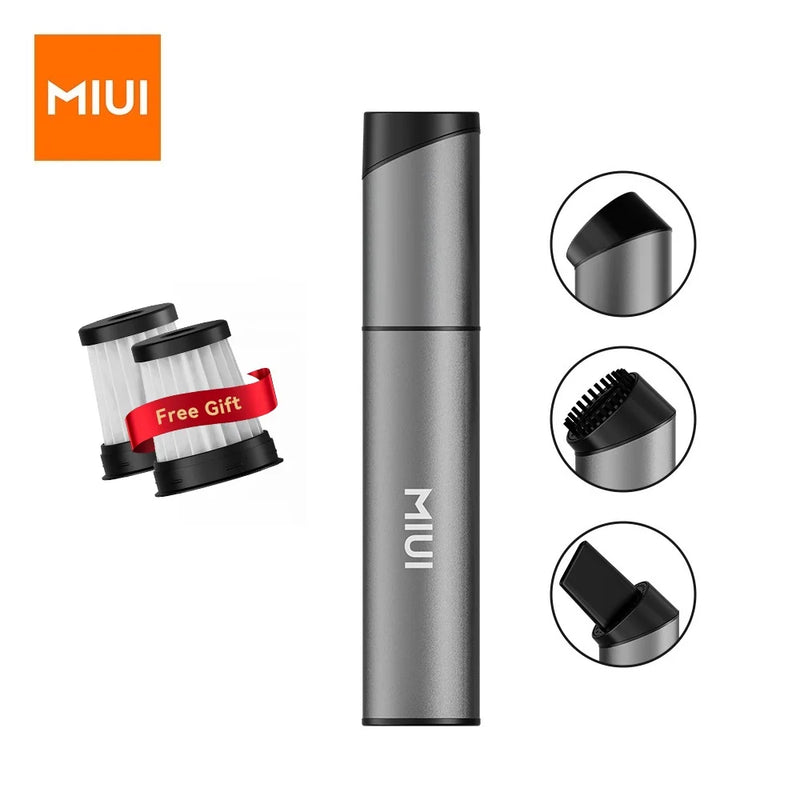 MIUI Mini Portable Vacuum Cleaner Cordless Handheld Vacuum with 3 Suction heads Easy to Clean for Desktop Keyboard & Car (USB)
