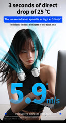 Rotor Neck Hanging Portable Fan, USB Rechargeable Adjustable Bladeless Turbo Cooling Fan for Dorm Home Outdoor