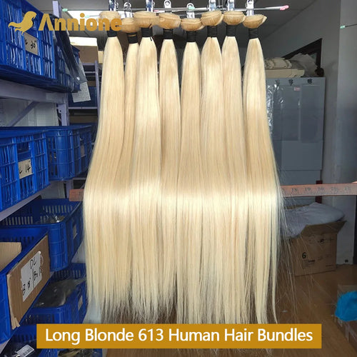 The Blonde Standard | 613 Straight Human Hair Bundles, 12A Remy Weaving