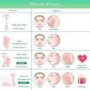 Kristallroller-Set Gesichtsmassage Natürlicher Jaderoller Gua Sha Kit Jadeschaber Rosenquarz-Stein Facelifting-Massagegerät Beauty-Tools