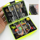 184pcs Outdoor Fishing Tool Set Box Fishing Beads Lure Bait Jig Hook Swivels Tackle With 24 Compartments Fishing Accessories Box