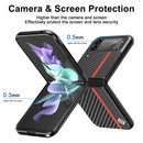 EUCAGR Ultradünne Kohlefaser-Lederhülle für Samsung Galaxy Z Flip 3 4 5 Rückabdeckung für Samsung Z Flip 6 Stoßfeste Handyhülle
