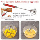 Stainless Steel Rotary Whisk Semi-Automatic Mixer Manual Whisk Household Cream Eggs Baking Gadgets