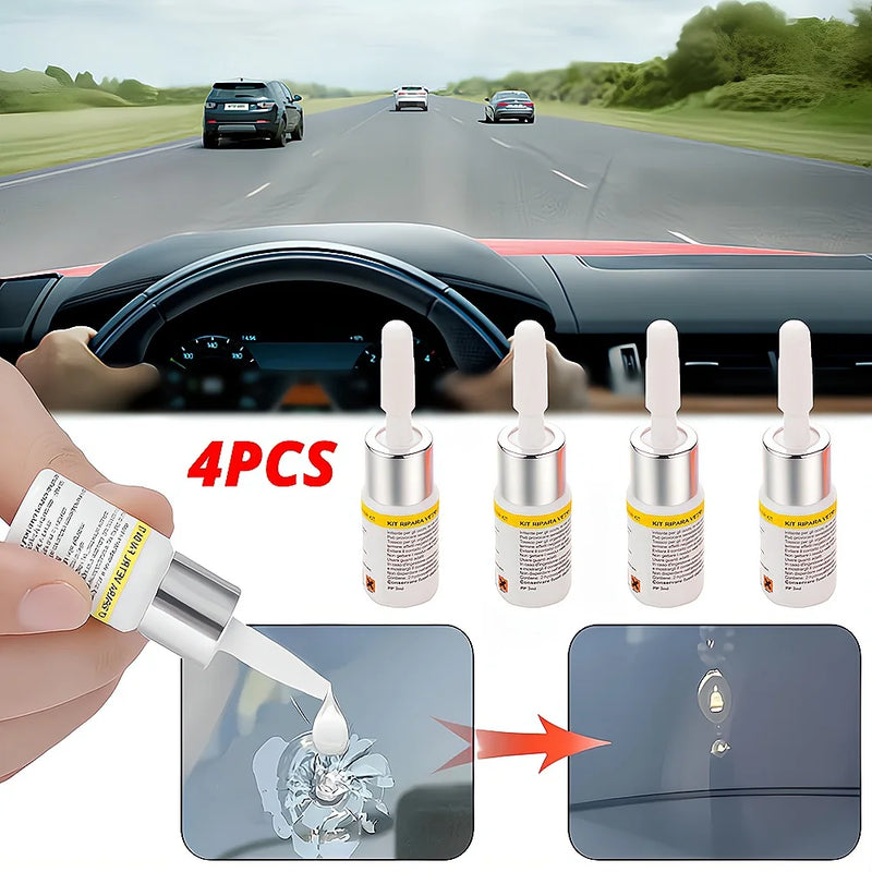 4Pcs Auto Windshield Repair Kit Front Specialize Crack Solution Three Piece Removal Care Accessory Support Glass Liquid Cleaning