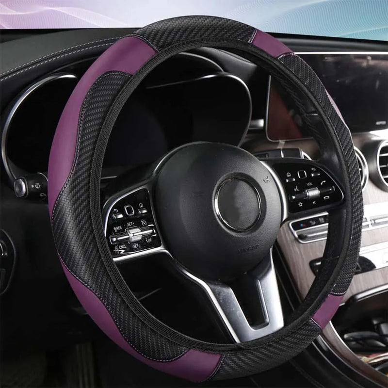 Car Steering Wheel Cover Breathable Anti Slip PU Leather Steering Covers Suitable 37-38cm Auto Decoration Car Accessories Car St